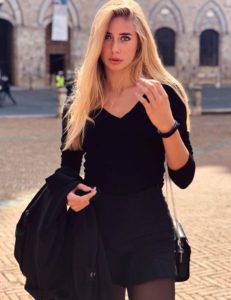 Gaia Sabbatini black dress